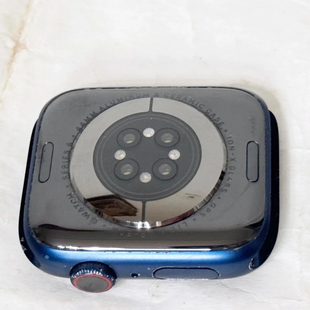 Apple Series 6 Watch Blue Aluminum Case GPS Cellular 44 MM Sport Band EUC